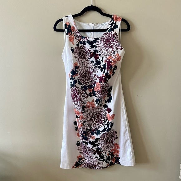 RICKI'S White Floral Sheath Dress Size 10 - Picture 5 of 10